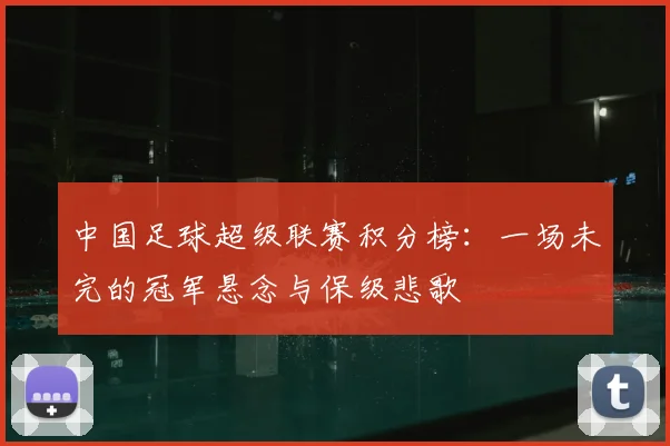 中国足球超级联赛积分榜：一场未完的冠军悬念与保级悲歌